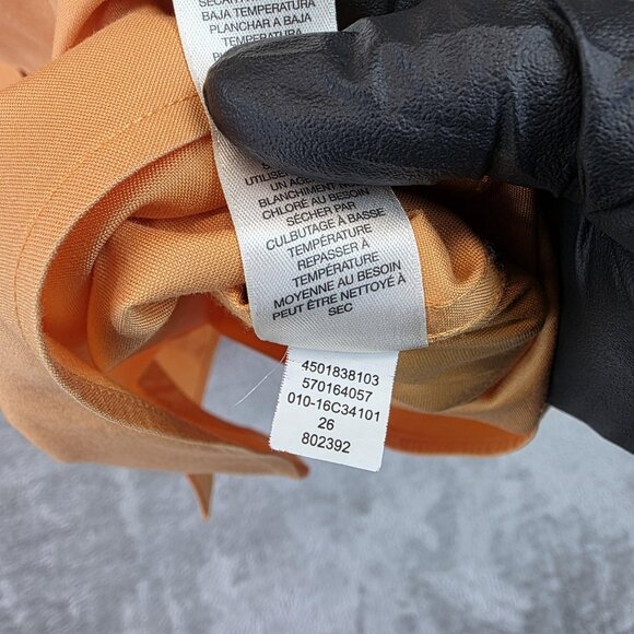 Chico's Shirt Womens 4 XXL Peach No-Iron Cotton Hidden Placket Collared Blouse - Picture 10 of 11